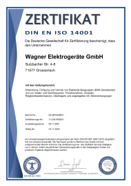 Zertifikat DIN EN ISO 14001
